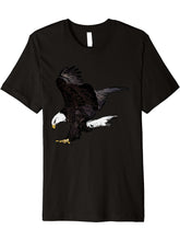 American imprint patriotic animal bald eagle motif Premium T-Shirt 180G 100% Cotton Printed Round Neck Short-Sleeve T-Shirt, Gifts for Men Dad Husband Grandpa, S-XXXL, Black