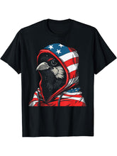 American Flag Bald Eagle Bird USA Pride Patriotic 4th of T-Shirt 180G 100% Cotton Printed Round Neck Short-Sleeve T-Shirt, Gifts for Men Dad Husband Grandpa, S-XXXL, Black