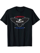 Distressed Give Me Liberty or Death Honor USA Bald Eagle T-Shirt 180G 100% Cotton Printed Round Neck Short-Sleeve T-Shirt, Gifts for Men Dad Husband Grandpa, S-XXXL, Black