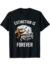 Extinction Is Forever Endangered Species Bald Eagle Gift T-Shirt 180G 100% Cotton Printed Round Neck Short-Sleeve T-Shirt, Gifts for Men Dad Husband Grandpa, S-XXXL, Black