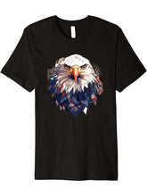 Bald Eagle Geometric Patten Art, Cute Bald Eagle Lover Premium T-Shirt 180G 100% Cotton Printed Round Neck Short-Sleeve T-Shirt, Gifts for Men Dad Husband Grandpa, S-XXXL, Black