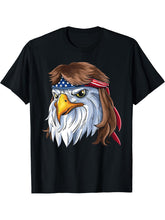 Eagle Mullet | 4th Of July Merica American Flag Gifts T-Shirt 180G 100% Cotton Printed Round Neck Short-Sleeve T-Shirt, Gifts for Men Dad Husband Grandpa, S-XXXL, Black