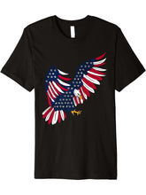 Eagle flag stars american animal bald eagle patriotic art Premium T-Shirt 180G 100% Cotton Printed Round Neck Short-Sleeve T-Shirt, Gifts for Men Dad Husband Grandpa, S-XXXL, Black