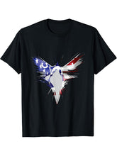 Bald Eagle US American Flag 4th Of July Proud Patriotic T-Shirt 180G 100% Cotton Printed Round Neck Short-Sleeve T-Shirt, Gifts for Men Dad Husband Grandpa, S-XXXL, Black