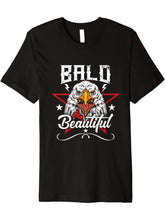 FUN EAGLE TEE. BALD AND BEAUTIFUL. AMERICA, BALD EAGLE, USA Premium T-Shirt 180G 100% Cotton Printed Round Neck Short-Sleeve T-Shirt, Gifts for Men Dad Husband Grandpa, S-XXXL, Black