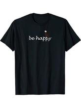 Bald Eagle Be Happy Bird Birdwatcher Animal Biologist T-Shirt 180G 100% Cotton Printed Round Neck Short-Sleeve T-Shirt, Gifts for Men Dad Husband Grandpa, S-XXXL, Black
