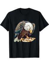 Bald Eagle Eating Naan T-Shirt 180G 100% Cotton Printed Round Neck Short-Sleeve T-Shirt, Gifts for Men Dad Husband Grandpa, S-XXXL, Black