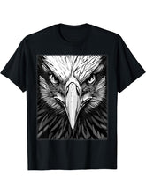 Bald Eagle American National Symbol Animal Patriotic Freedom T-Shirt 180G 100% Cotton Printed Round Neck Short-Sleeve T-Shirt, Gifts for Men Dad Husband Grandpa, S-XXXL, Black