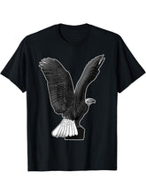 Bald Eagle American National Symbol Animal Patriotic Freedom T-Shirt 180G 100% Cotton Printed Round Neck Short-Sleeve T-Shirt, Gifts for Men Dad Husband Grandpa, S-XXXL, Black