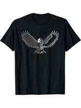 Bald Eagle American National Symbol Animal Patriotic Freedom T-Shirt 180G 100% Cotton Printed Round Neck Short-Sleeve T-Shirt, Gifts for Men Dad Husband Grandpa, S-XXXL, Black