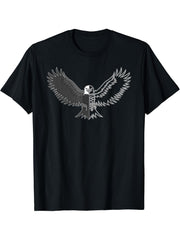 Bald Eagle American National Symbol Animal Patriotic Freedom T-Shirt 180G 100% Cotton Printed Round Neck Short-Sleeve T-Shirt, Gifts for Men Dad Husband Grandpa, S-XXXL, Black