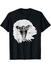 Bald Eagle American National Symbol Animal Patriotic Freedom T-Shirt 180G 100% Cotton Printed Round Neck Short-Sleeve T-Shirt, Gifts for Men Dad Husband Grandpa, S-XXXL, Black