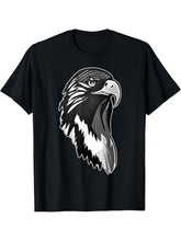 Bald Eagle American National Symbol Animal Patriotic Freedom T-Shirt 180G 100% Cotton Printed Round Neck Short-Sleeve T-Shirt, Gifts for Men Dad Husband Grandpa, S-XXXL, Black