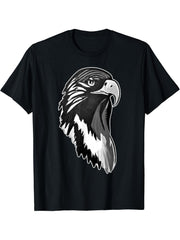 Bald Eagle American National Symbol Animal Patriotic Freedom T-Shirt 180G 100% Cotton Printed Round Neck Short-Sleeve T-Shirt, Gifts for Men Dad Husband Grandpa, S-XXXL, Black