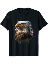 American Flag I USA I Patriotic American Bald Eagle T-Shirt 180G 100% Cotton Printed Round Neck Short-Sleeve T-Shirt, Gifts for Men Dad Husband Grandpa, S-XXXL, Black