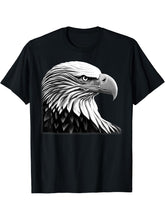 Bald Eagle American National Symbol Animal Patriotic Freedom T-Shirt 180G 100% Cotton Printed Round Neck Short-Sleeve T-Shirt, Gifts for Men Dad Husband Grandpa, S-XXXL, Black