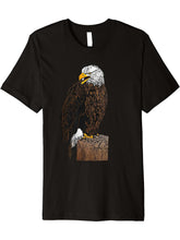 Bald Eagle American National Symbol Animal Patriotic Freedom Premium T-Shirt 180G 100% Cotton Printed Round Neck Short-Sleeve T-Shirt, Gifts for Men Dad Husband Grandpa, S-XXXL, Black