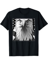 Bald Eagle American National Symbol Animal Patriotic Freedom T-Shirt 180G 100% Cotton Printed Round Neck Short-Sleeve T-Shirt, Gifts for Men Dad Husband Grandpa, S-XXXL, Black