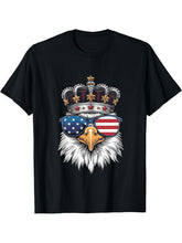 American Bald Eagle USA Flag 4th of July Eagle USA T-Shirt 180G 100% Cotton Printed Round Neck Short-Sleeve T-Shirt, Gifts for Men Dad Husband Grandpa, S-XXXL, Black