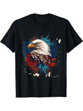 Freedom in Flight America's Symbol The July Bald Eagle T-Shirt 180G 100% Cotton Printed Round Neck Short-Sleeve T-Shirt, Gifts for Men Dad Husband Grandpa, S-XXXL, Black