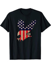 Bald Eagle American Flag/ Fourth of July T-Shirt 180G 100% Cotton Printed Round Neck Short-Sleeve T-Shirt, Gifts for Men Dad Husband Grandpa, S-XXXL, Black