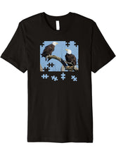 American Bald Eagle Puzzle Premium T-Shirt 180G 100% Cotton Printed Round Neck Short-Sleeve T-Shirt, Gifts for Men Dad Husband Grandpa, S-XXXL, Black