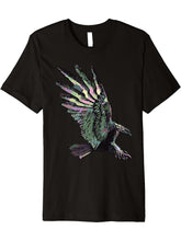 Colored Abstract Bald Eagle American Animal Patriotic Bird Premium T-Shirt 180G 100% Cotton Printed Round Neck Short-Sleeve T-Shirt, Gifts for Men Dad Husband Grandpa, S-XXXL, Black