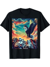 Bald Eagle Mount Rushmore T-Shirt 180G 100% Cotton Printed Round Neck Short-Sleeve T-Shirt, Gifts for Men Dad Husband Grandpa, S-XXXL, Black