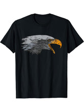 Bald Eagle American National Symbol Animal Patriotic Freedom T-Shirt 180G 100% Cotton Printed Round Neck Short-Sleeve T-Shirt, Gifts for Men Dad Husband Grandpa, S-XXXL, Black