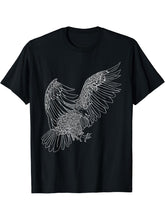 Bald Eagle American National Symbol Animal Patriotic Freedom T-Shirt 180G 100% Cotton Printed Round Neck Short-Sleeve T-Shirt, Gifts for Men Dad Husband Grandpa, S-XXXL, Black