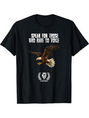 Bald Eagle, Animal Welfare, I Support Animal-Rights T-Shirt 180G 100% Cotton Printed Round Neck Short-Sleeve T-Shirt, Gifts for Men Dad Husband Grandpa, S-XXXL, Black