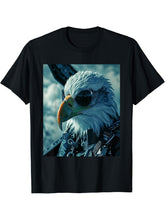 American Bald Eagle Fighter Pilot Patriotic US Military Art T-Shirt 180G 100% Cotton Printed Round Neck Short-Sleeve T-Shirt, Gifts for Men Dad Husband Grandpa, S-XXXL, Black