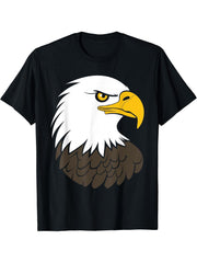 Bird Raptor Simple Bird Eagle Bird Bald Eagle T-Shirt 180G 100% Cotton Printed Round Neck Short-Sleeve T-Shirt, Gifts for Men Dad Husband Grandpa, S-XXXL, Black