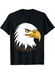 Bird Raptor Simple Bird Eagle Bird Bald Eagle T-Shirt 180G 100% Cotton Printed Round Neck Short-Sleeve T-Shirt, Gifts for Men Dad Husband Grandpa, S-XXXL, Black