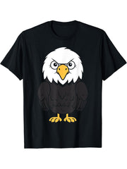 Bird Raptor Simple Bird Eagle Bird Bald Eagle T-Shirt 180G 100% Cotton Printed Round Neck Short-Sleeve T-Shirt, Gifts for Men Dad Husband Grandpa, S-XXXL, Black
