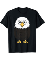 Bird Raptor Simple Bird Eagle Bird Bald Eagle T-Shirt 180G 100% Cotton Printed Round Neck Short-Sleeve T-Shirt, Gifts for Men Dad Husband Grandpa, S-XXXL, Black