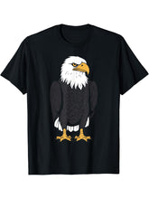 Bird Raptor Simple Bird Eagle Bird Bald Eagle T-Shirt 180G 100% Cotton Printed Round Neck Short-Sleeve T-Shirt, Gifts for Men Dad Husband Grandpa, S-XXXL, Black