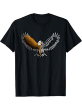 Bald Eagle American National Symbol Animal Patriotic Freedom T-Shirt 180G 100% Cotton Printed Round Neck Short-Sleeve T-Shirt, Gifts for Men Dad Husband Grandpa, S-XXXL, Black