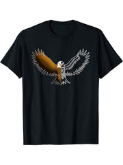 Bald Eagle American National Symbol Animal Patriotic Freedom T-Shirt 180G 100% Cotton Printed Round Neck Short-Sleeve T-Shirt, Gifts for Men Dad Husband Grandpa, S-XXXL, Black