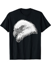 Bald Eagle American National Symbol Animal Patriotic Freedom T-Shirt 180G 100% Cotton Printed Round Neck Short-Sleeve T-Shirt, Gifts for Men Dad Husband Grandpa, S-XXXL, Black