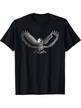 Bald Eagle American National Symbol Animal Patriotic Freedom T-Shirt 180G 100% Cotton Printed Round Neck Short-Sleeve T-Shirt, Gifts for Men Dad Husband Grandpa, S-XXXL, Black