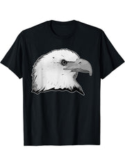 Bald Eagle American National Symbol Animal Patriotic Freedom T-Shirt 180G 100% Cotton Printed Round Neck Short-Sleeve T-Shirt, Gifts for Men Dad Husband Grandpa, S-XXXL, Black