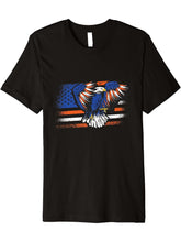 American Bald Eagle Independance American Flag Eagle Premium T-Shirt 180G 100% Cotton Printed Round Neck Short-Sleeve T-Shirt, Gifts for Men Dad Husband Grandpa, S-XXXL, Black
