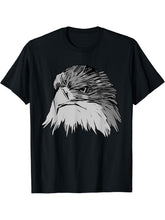 Bald Eagle American National Symbol Animal Patriotic Freedom T-Shirt 180G 100% Cotton Printed Round Neck Short-Sleeve T-Shirt, Gifts for Men Dad Husband Grandpa, S-XXXL, Black