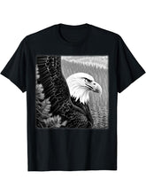 Bald Eagle American National Symbol Animal Patriotic Freedom T-Shirt 180G 100% Cotton Printed Round Neck Short-Sleeve T-Shirt, Gifts for Men Dad Husband Grandpa, S-XXXL, Black