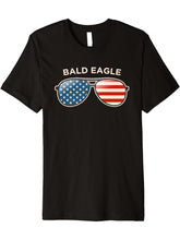 Bald Eagle, MD Vintage US Flag Sunglasses Premium T-Shirt 180G 100% Cotton Printed Round Neck Short-Sleeve T-Shirt, Gifts for Men Dad Husband Grandpa, S-XXXL, Black