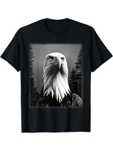Bald Eagle American National Symbol Animal Patriotic Freedom T-Shirt 180G 100% Cotton Printed Round Neck Short-Sleeve T-Shirt, Gifts for Men Dad Husband Grandpa, S-XXXL, Black