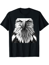 Bald Eagle American National Symbol Animal Patriotic Freedom T-Shirt 180G 100% Cotton Printed Round Neck Short-Sleeve T-Shirt, Gifts for Men Dad Husband Grandpa, S-XXXL, Black