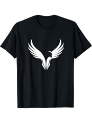 4th of July Flying Bald Eagle Bird Animal Soaring in the Sky T-Shirt 180G 100% Cotton Printed Round Neck Short-Sleeve T-Shirt, Gifts for Men Dad Husband Grandpa, S-XXXL, Black