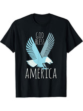 GOD Bless America shirt vintage bald eagle USA t-shirt 180G 100% Cotton Printed Round Neck Short-Sleeve T-Shirt, Gifts for Men Dad Husband Grandpa, S-XXXL, Black